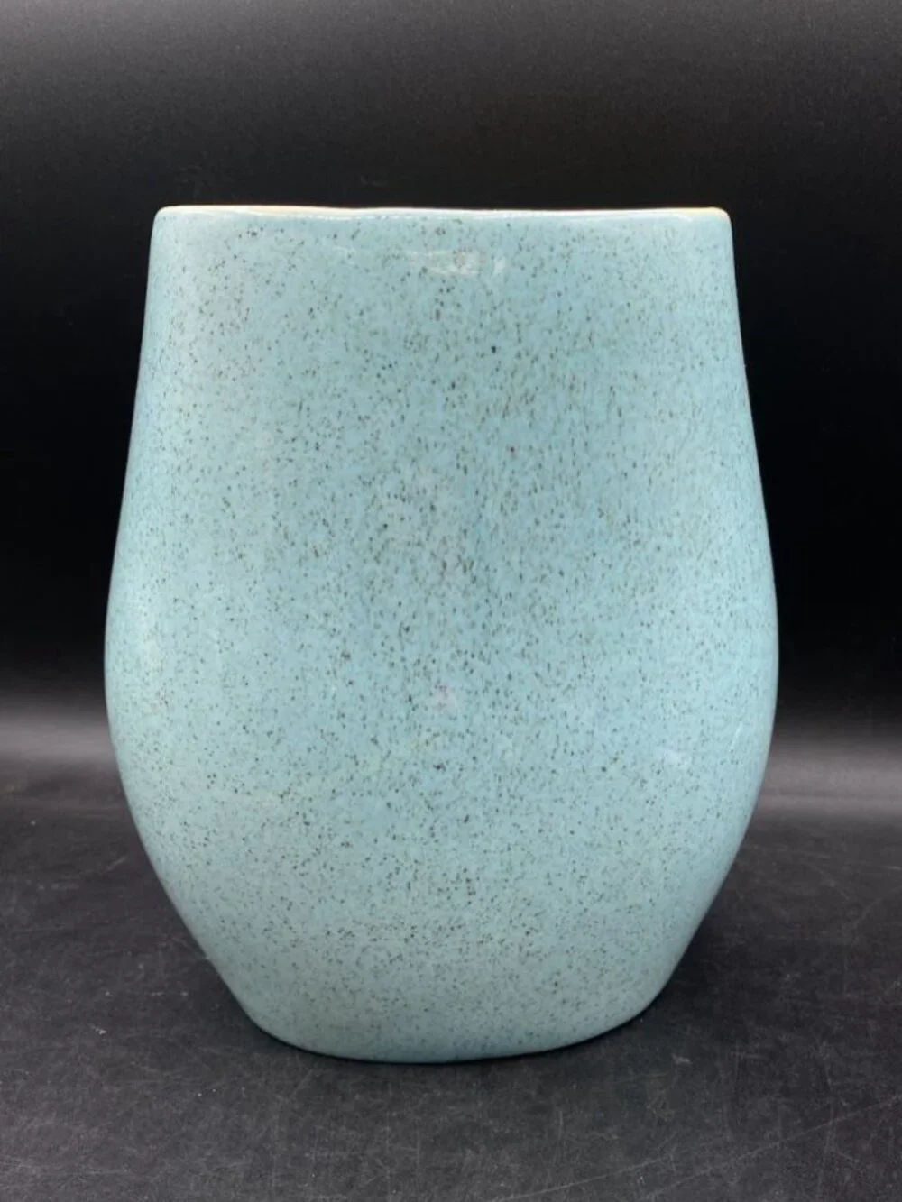 Red Wing Pottery M-1500 Charles Murphy Vase Robin’s Egg Blue Tangerine Inside